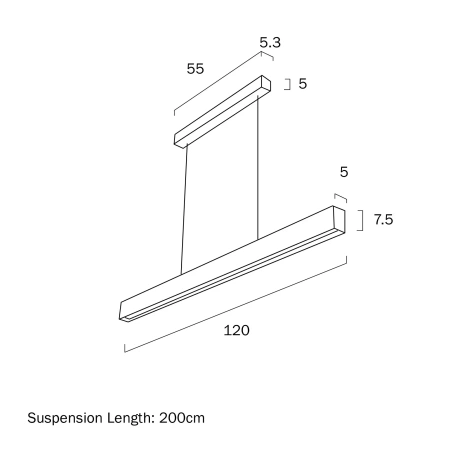 Pendant lamp NAVARO 120 LED 40W BLK Display