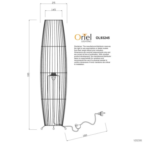 Floor lamp MATRAM NATURAL CANE