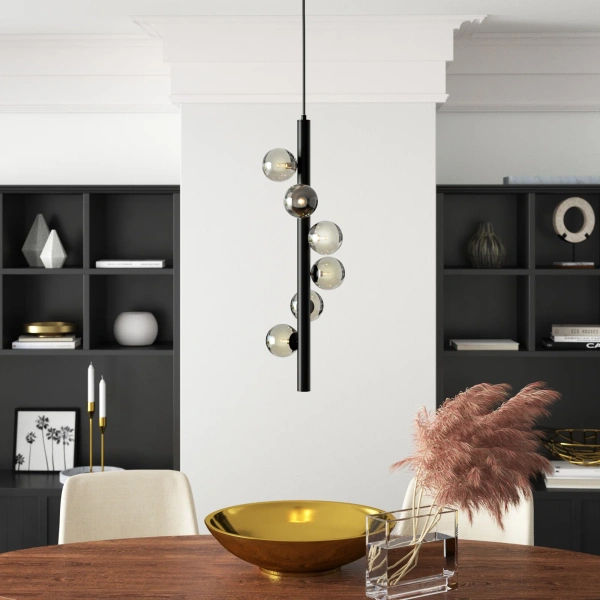 Pendant lamp Midday 6L Drop BLK