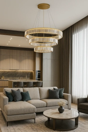 Pendant lamp Crystal Ring 3 GL CCT LED remote