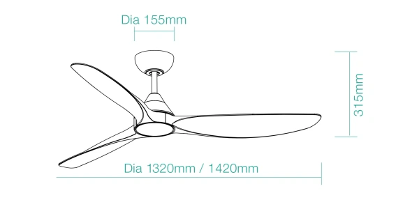 Ceiling Fan Seaforth DC 56 33W WHT