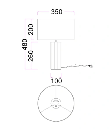 Table Lamp Sagitta T3 Travertine e27
