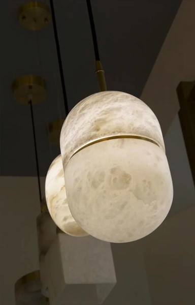 Pendant lamp Pinsoro Alabaster Spanish Marble G9 BRS