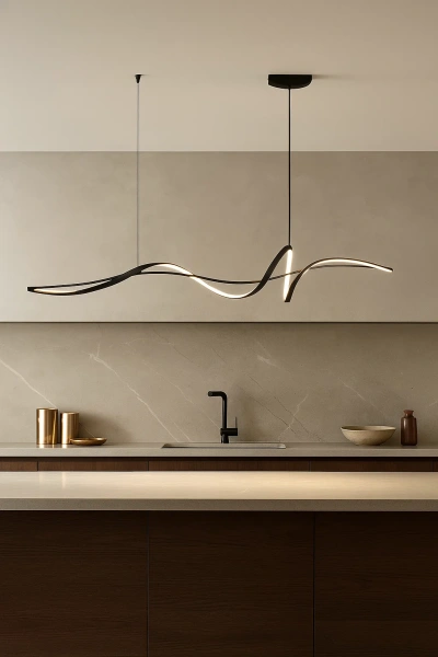 Pendant lamp Famous linear 2 P3 LED 30W 3CCT L1600 BK