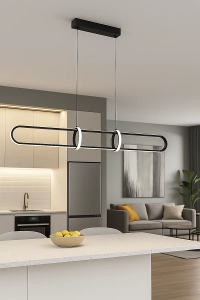 Pendant lamp Aura L1 LED 45W 3CCT L150 BK