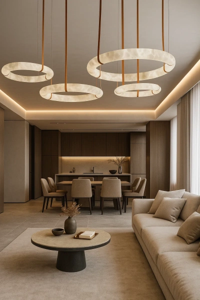 Pendant lamp Calcena D80 Alabaster Spanish Marble LED 50W BRS