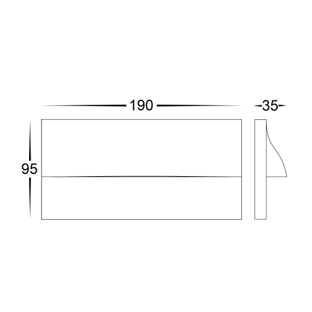 Wall light Lisca 5W 3CCT 240V RECTANGULAR LED BLK
