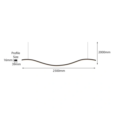 Pendant lamp Wave WHT 2500 LED 80W CCT Dim