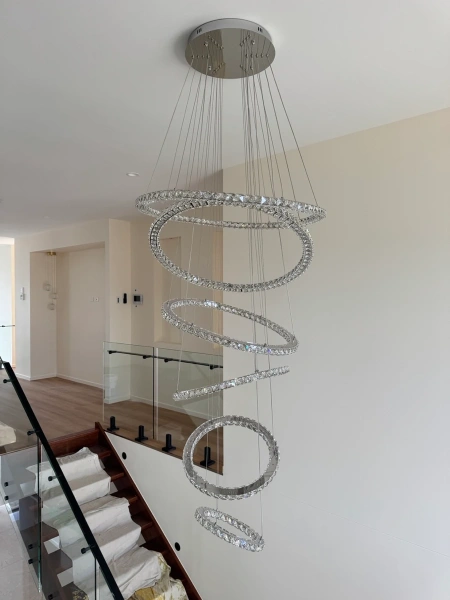 Pendant lamp Argus Crystal Ring 6 LED 93W CHR Remote