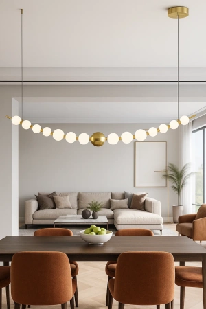 Pendant lamp Cloud P52 L125 LED 20W BRS