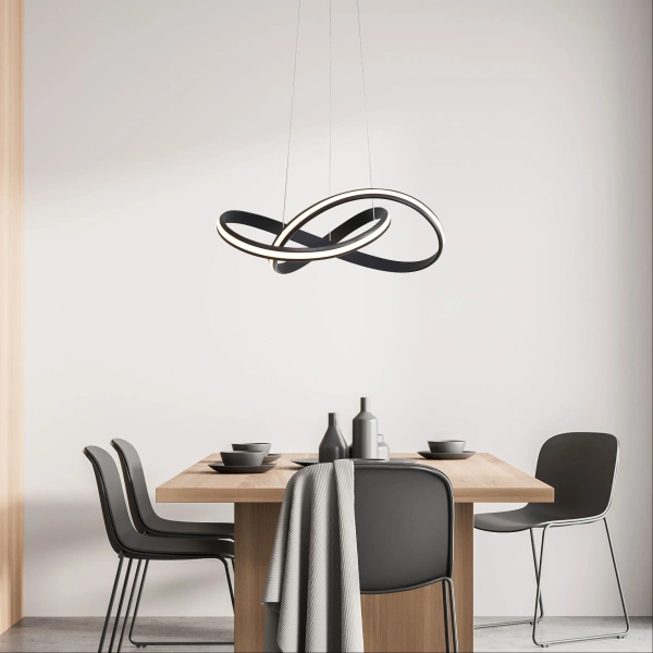 Pendant lamp SPIRA BLACK LED 45W 3CCT