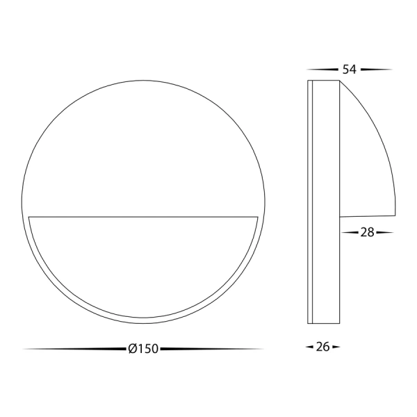 Step light Veko White with Eyelid HV2929T-WHT-240V IP65