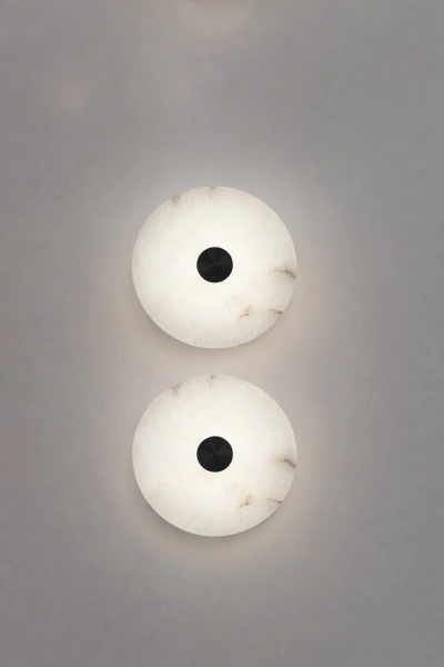 Wall light Zarra Alabaster Spanish Marble D25cm 3CCT BLK