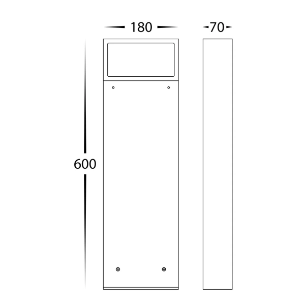 Garden light Cadrado 10W Bollard HV1636T-BLK-240V
