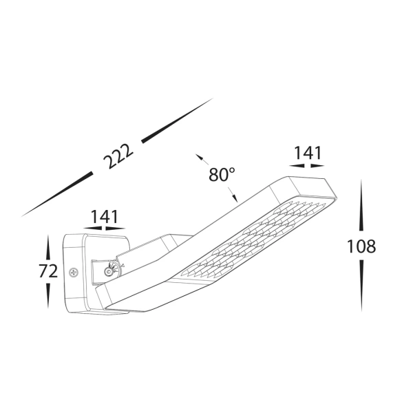 Floodlight Favo Adjustable LED 13.7W 4K HV3721N-GRY