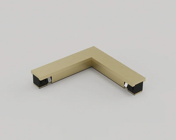 Surface track MUSE L corner connector 48V Brass