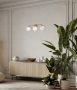 Wall light Palla 2 IP20 3x E27 Alabaster GLD round base