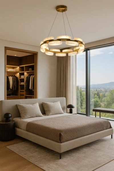 Pendant lamp Millares P2 Alabaster Spanish Marble D80 LED 72W CCT Dim BRS