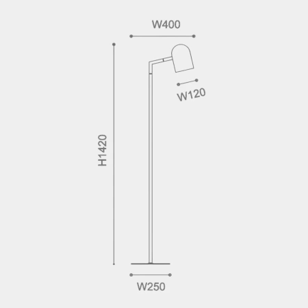 Floor lamp Pia Charcoal Grey