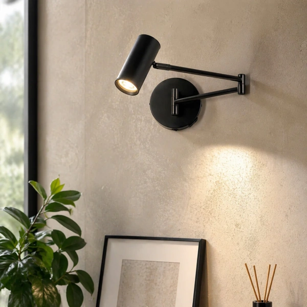 Wall lamp Beatrice Swing Arm with charging ports BL