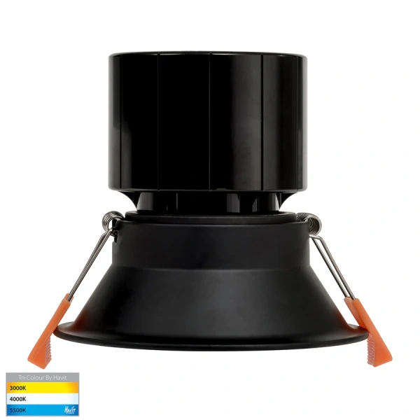 Recessed Downlight Prime Fixed Deep 3CCT LED 12W IP54 BLK
