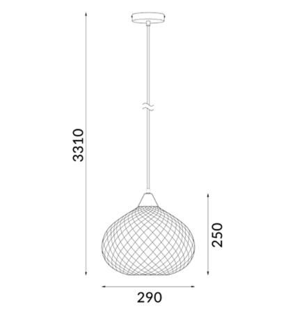 Pendant lamp Rictus 1 Bohemian Glass Round Shape E27 COP