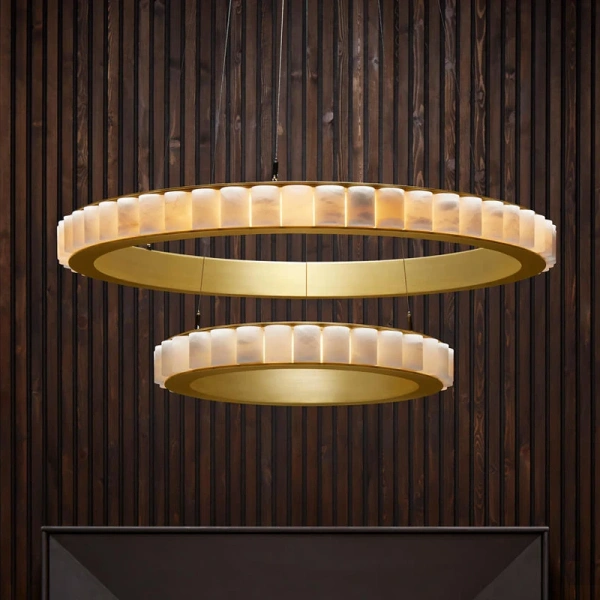 Pendant lamp Capella 2 Large Alabaster Spanish Marble LED 90W CCT Dim BRS