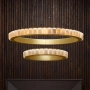 Pendant lamp Capella 2 Large Alabaster Spanish Marble LED 90W CCT Dim BRS