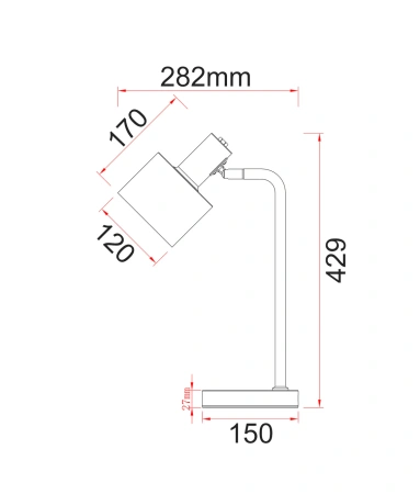 Table lamp FLOTAR-T2 E27 WHT