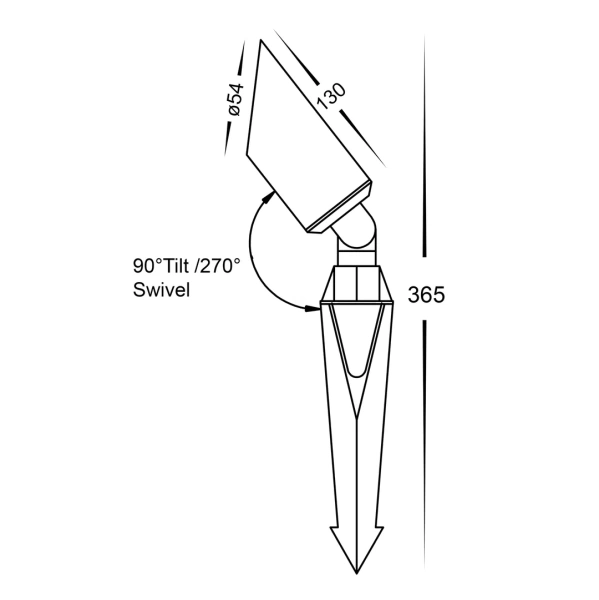 Garden light Shawl Black 5w LED HV1458T-BLK IP65