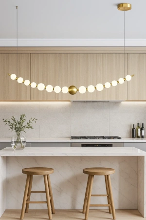 Pendant lamp Cloud P52 L125 LED 20W BRS
