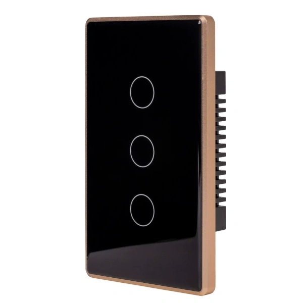 Wall Switch 3 Gang BLK-GLD HV9220-3 Wifi