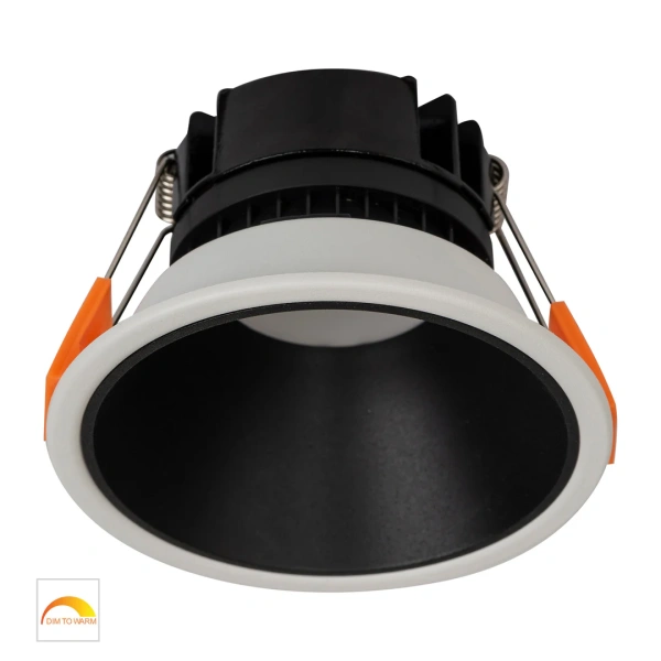 Recessed downlight Gleam WHT with BLK Insert Fixed Dim to Warm LED 9W IP54