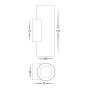 Wall light Aries 5C Colour up-down LED 12W BRS