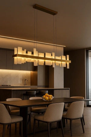 Pendant lamp Miragemas L120 Linear Alabaster Spanish Marble LED 38W CCT Dim BRS