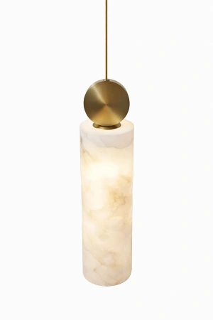 Pendant lamp Etruscan 2 Alabaster Spanish Marble L45 BRS