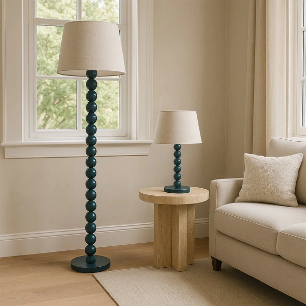 Floor lamp Pearl Orb E27 CYAN