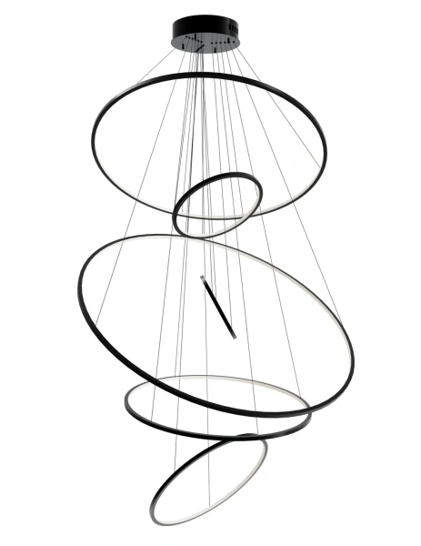 Pendant lamp Aria Modern 6 ring LED 65W 3CCT BLK