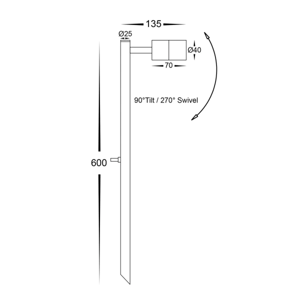 Garden light Mini Tivah Black MR11 Single Adjustable LED HV1423MR11NW IP65