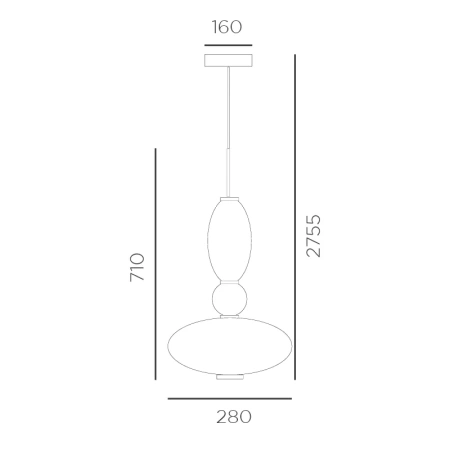 Pendant lamp Lumiere 1 SP LED 27W 3K