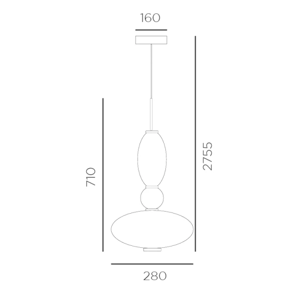 Pendant lamp Lumiere 1 SP LED 27W 3K 