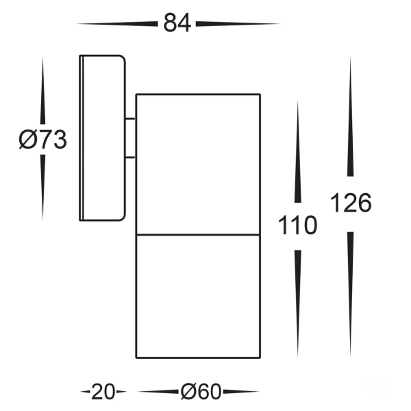 Wall light Fortis Stainless Steel 3CCT Fixed Down LED HV1172T IP65