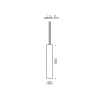 Pendant lamp Reed LED 3W L280 BLK