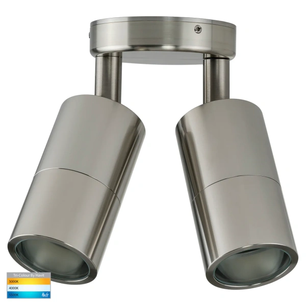 Wall light Tivah 316 SS 3CCT Double Adjustable HV1307GU10T IP65