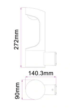 Wall light SETH 1 LED Matt Black IP54