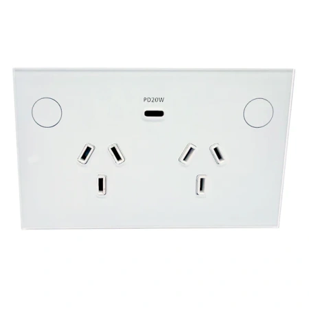 Double Powerpoint Zigbee Wifi USB-C WHT