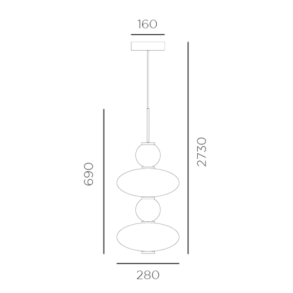 Pendant lamp Lumiere 2 SP LED 34W 3K 
