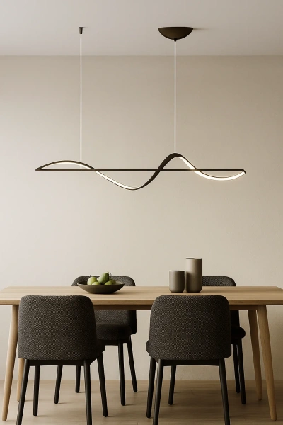 Pendant lamp Famous linear P1 LED 20W 3CCT L1600 BK