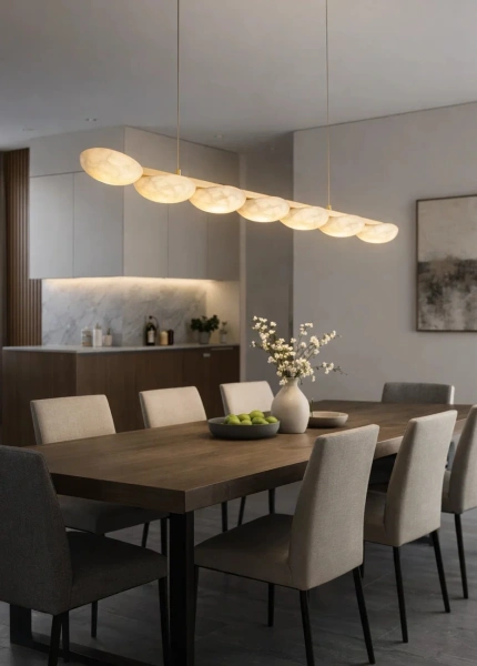 Pendant lamp Miraflores Alabaster Spanish Marble L150 LED 35W CCT Dim BRS