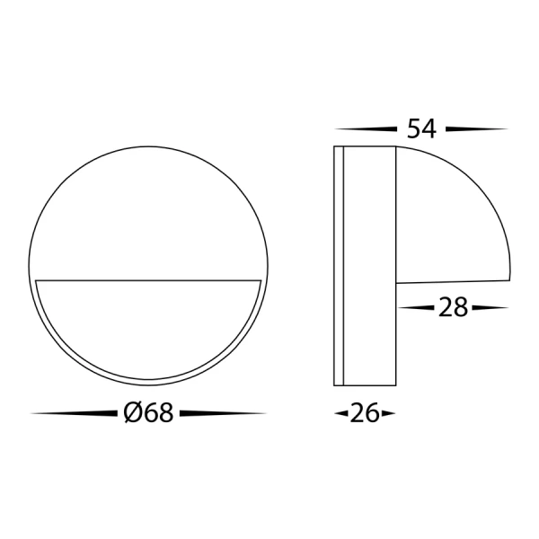 Step light Veko White with Eyelid HV2927T-WHT-240V IP65